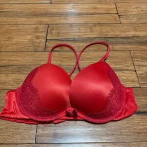 Victoria’s Secret Very Sexy Push Up Bra 34B Red Satin Feel